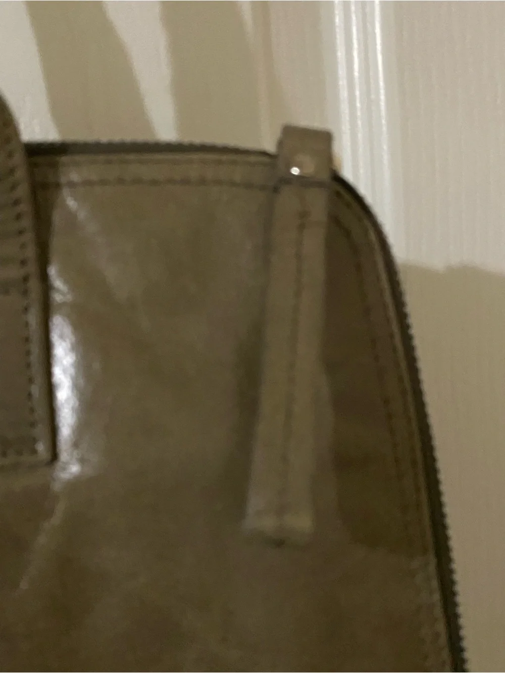 Latico Leather Green Tote Bag Zip Top Shoulder Bag Floral Lining